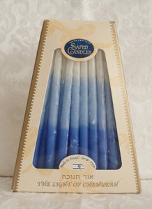 Chanukah kaarsen (Kosher) blauw/wit