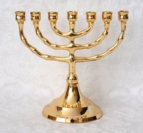 Kleine vergulde Menorah van 11 cm